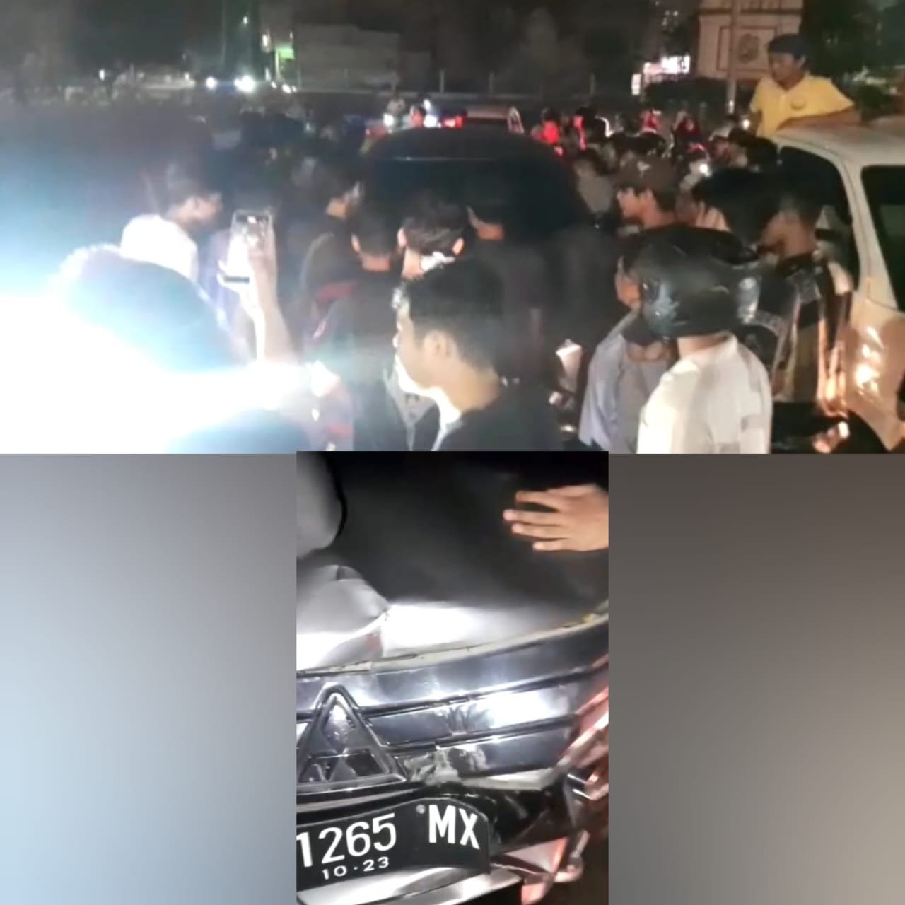 Mobil Mewah Diduga Tabrak Lari Dirusak Massa