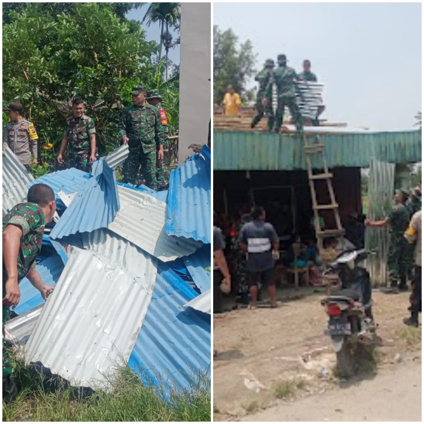 Cepat Tanggap, Dandim 0205/TK Terjunkan Personil Karya Bakti Pasca Puting Beliung