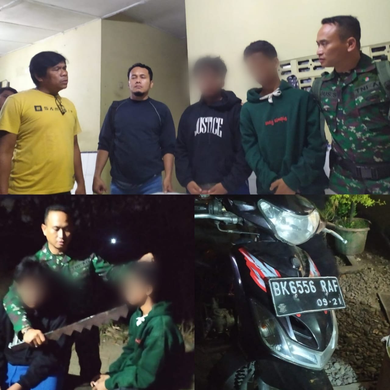 Cegah Tawuran, Babinsa Koramil 01/Sunggal Kodim 0204/DS Tangkap 2 Anggota Genk Motor RNR