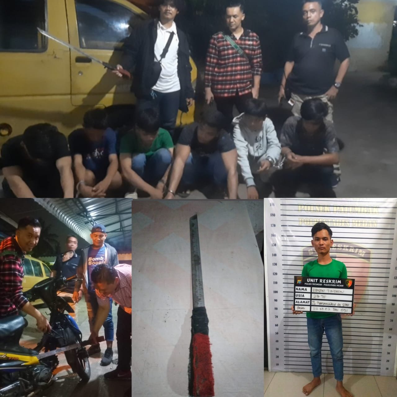 Polsek Patumbak Amankan Anggota Geng Motor Bawa Kelewang