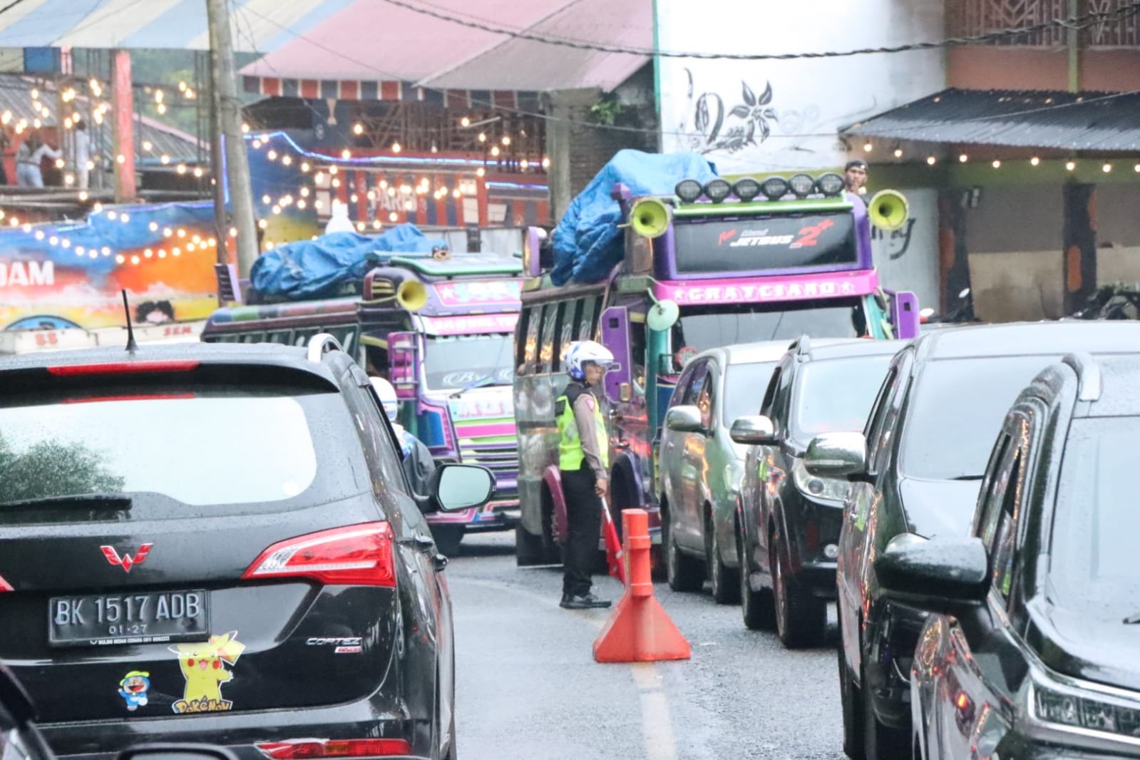 H+2 Lebaran, Kapolres Tanah Karo Patroli R2 Jalur Wisata Berastagi