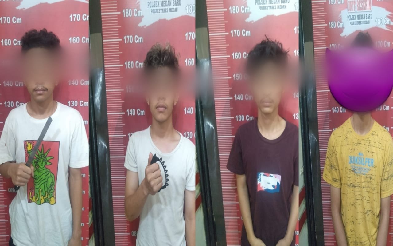 Polsek Medan Baru Ringkus Empat Spesialis Begal