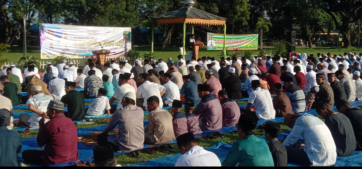Polres Langkat Monitoring Sholat Idul Adha 1444 H,Turut di Hadiri Bupati Langkat H Syah Afandin, SH