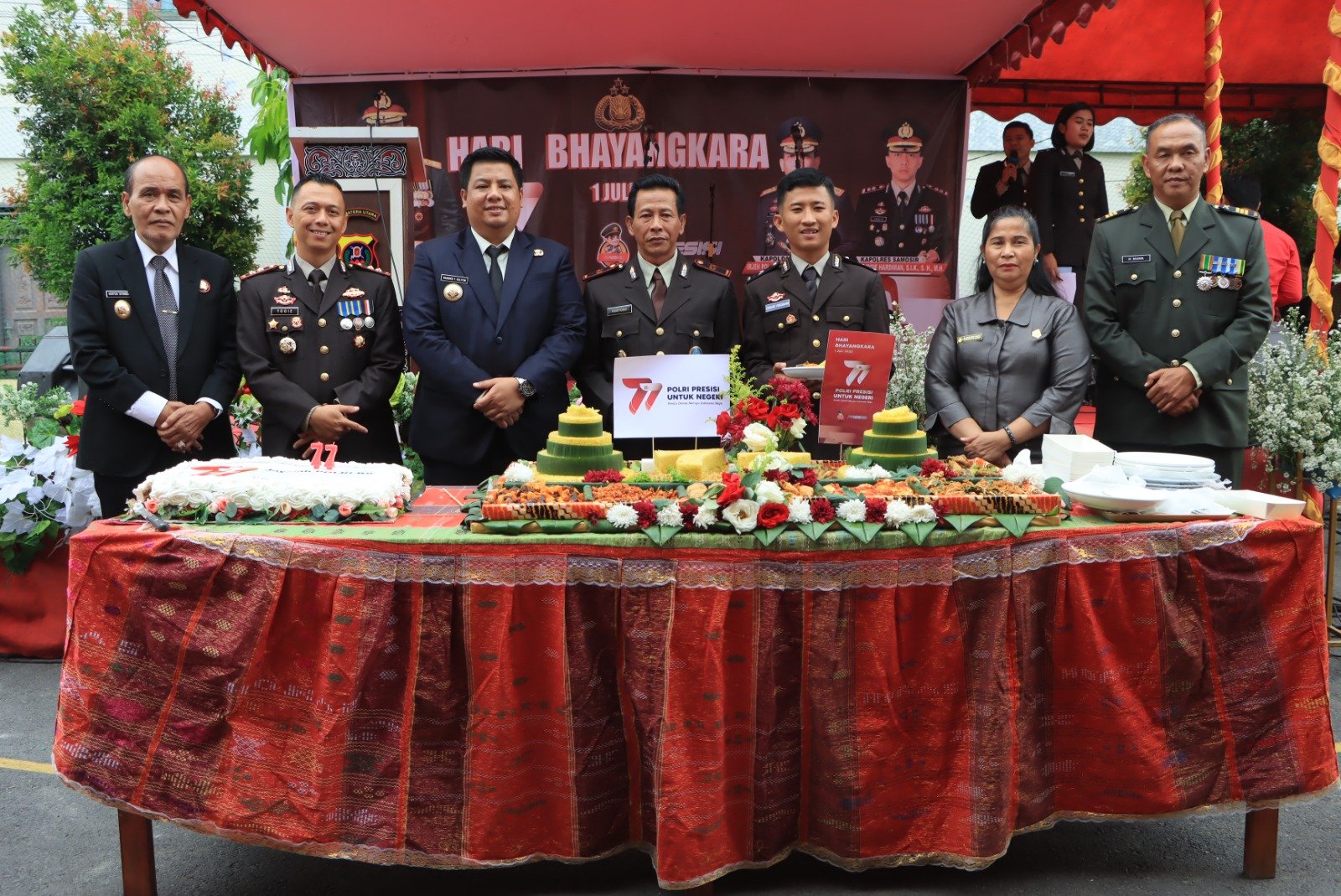 Bupati Samosir Hadiri Syukuran Hari Bhayangkara Ke-77 Polres Samosir