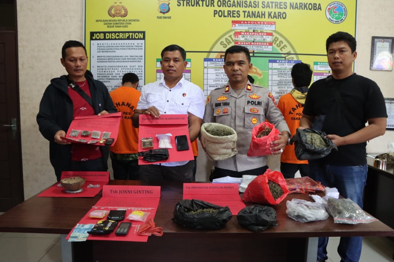 Tindak Lanjuti Arahan Kapolres, Satres Narkoba Polres Tanah Karo Ungkap 5 Kasus Penyalahgunaan Narkoba