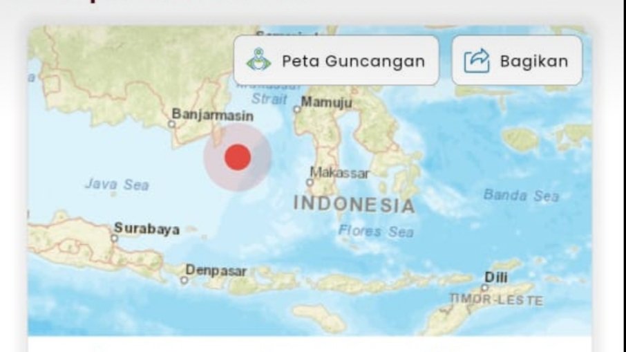 Laut Jawa Diguncang Gempa Bumi Tektonik M7,4, Tidak Berpotensi Tsunami