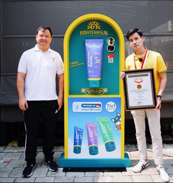 Hadirkan Sunscreen Dispenser Pertama di Indonesia, Amaterasun Raih Rekor MURI