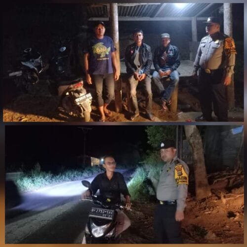Antisipasi 3C, Polsek Tiga Binanga Lakukan Patroli dan Sampaikan Imbauan Kamtibmas