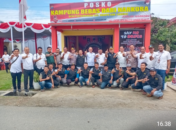 Tim Supervisi Dirnarkoba Polda Sumut Cek Posko Satgas Relawan Anti Narkoba Desa Pertumbukan Langkat
