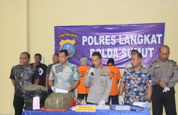 Polres Langkat Mengadakan Rilies Kasus Narkotika dan Kasus Video Viral