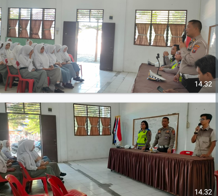 Pelaksanaan Police Goes To Scholl Melakukan Penyuluhan di SMA Persiapan Stabat