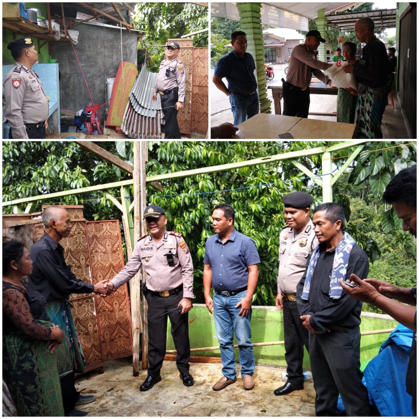 Polsek Kutalimbaru Beri Bantuan Kepada Korban Angin Puting Beliung di Desa Namo Mirik
