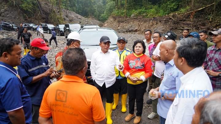 Gubsu dan Bupati Karo Tinjau Pembangunan Jalan Sejajar jalur Alternatif Medan – Brastagi