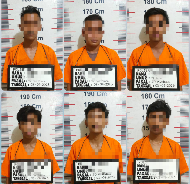 Motifnya Diduga Cembur Buta,6 Pelaku Penganiayaan di Tangkap Polsek Pangkalan Susu.