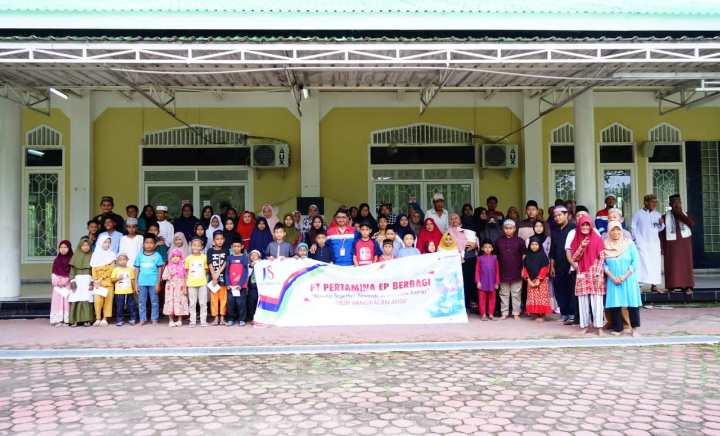Rayakan HUT Yang ke-18 ,Pertamina EP Pangkalan Susu Berikan Santunan ke 110 Anak Yatim & Dhuafa