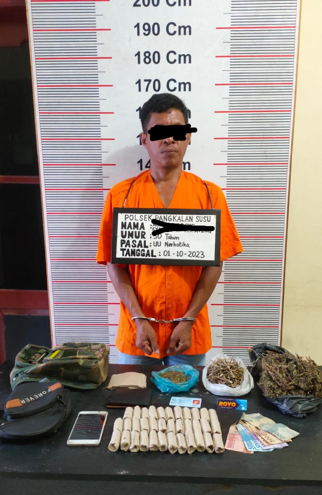 Duduk Santai Tunggu Pembeli, Ateng Digrebek Tim Opsnal Polsek Pangkalan Susu