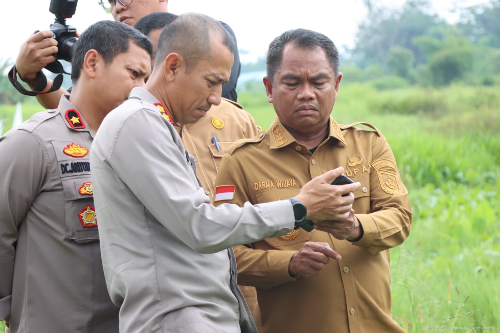 Bupati dan Kapolres Sergai, Tinjau Lahan Peruntukan Bakal Kantor Polsubsektor Sei Bamban