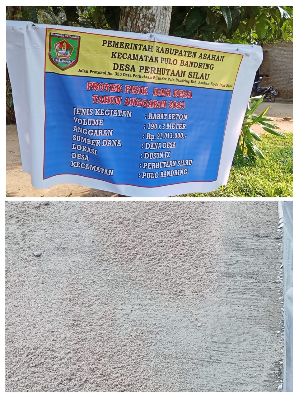 Proyek Rabat Beton di Dusun IX Desa Perhutaan Silau Dipertanyakan