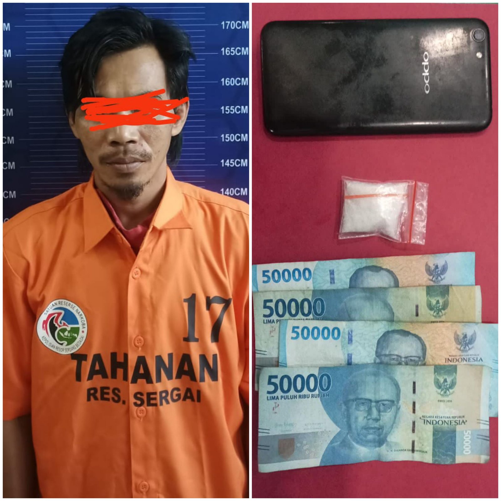 Ditangkap Dirumah Kosong Barbut 5,53 Gram, Gabus Warga Petuaran Hilir Digelandang ke Polres Sergai