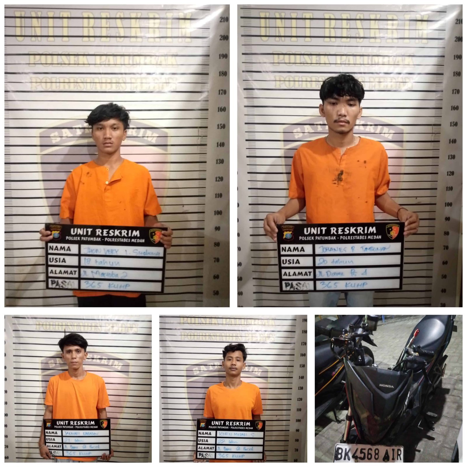 4 Perampok di Bawah Fly Over Amplas Diringkus, Ini Tampangnya