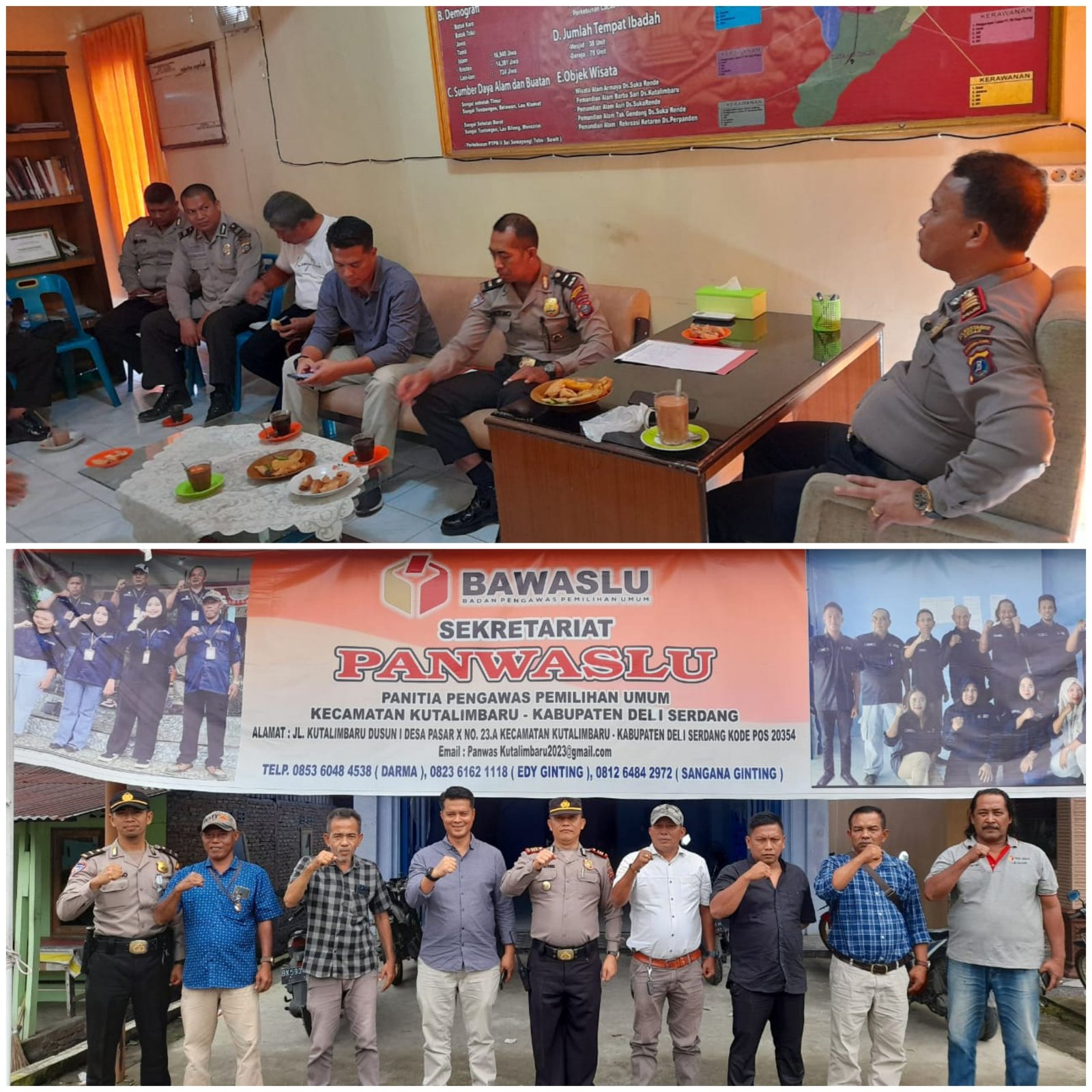 Jelang Pemilu 2024, Kapolsek Kutalimbaru Silaturahmi ke Panwascam Kutalimbaru
