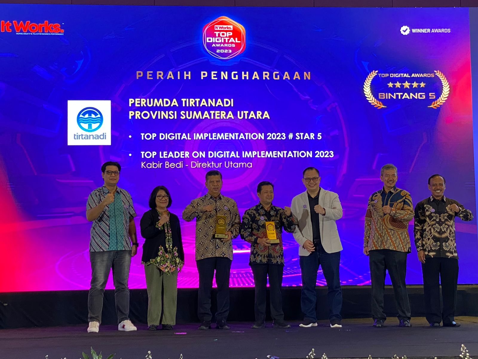Perumda Tirtanadi Raih Bintang 5 Top Digital Implementation 2023, Kabir Bedi Sabet Top Leader