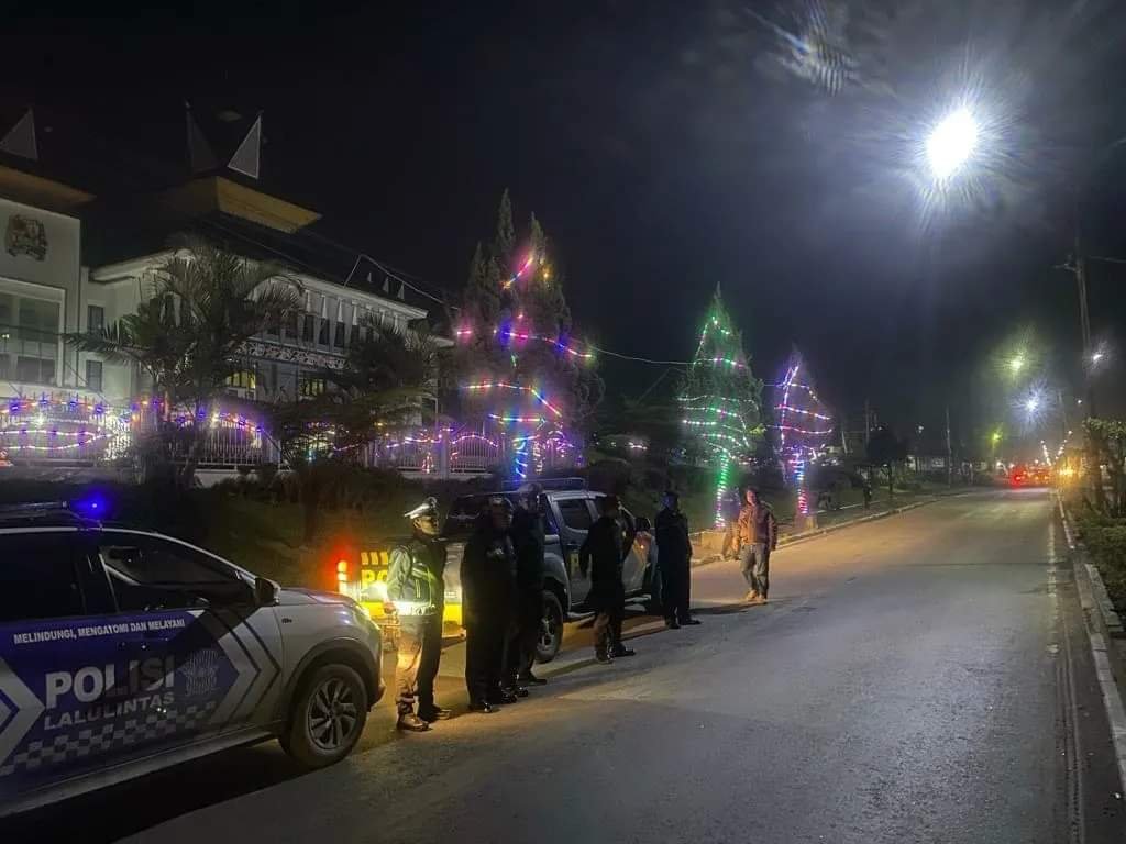 Ciptakan Suasana Kondusif Malam Hari, Polres Karo Tingkatkan Patroli Bluelight