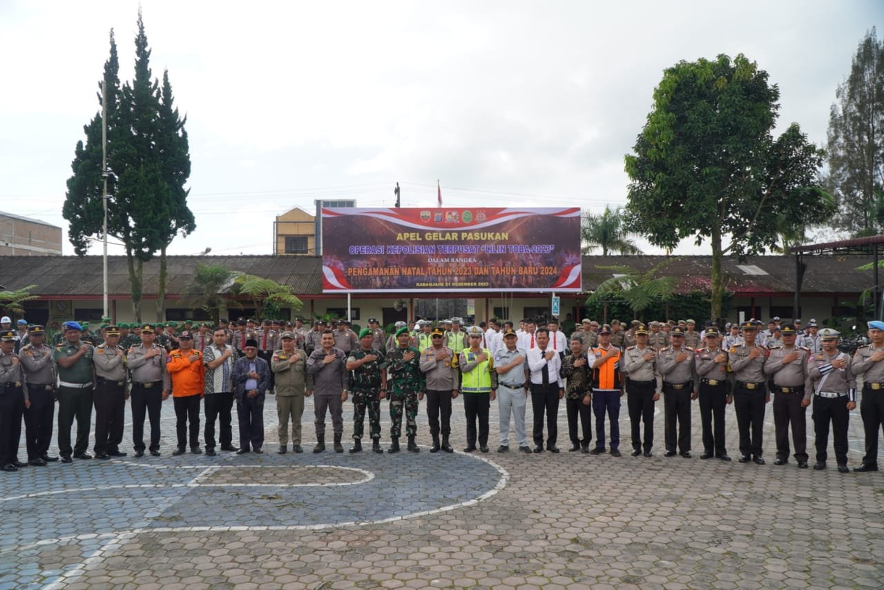 Polres Tanah Karo Gelar Pasukan Ops Lilin Toba 2023