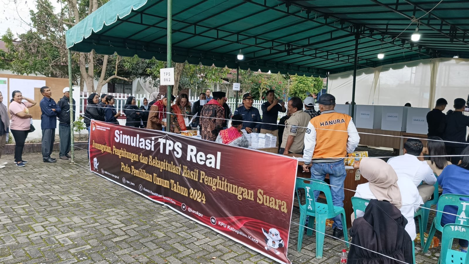 Polres Tanah Karo Hadiri Simulasi TPS Real di KPUD Karo