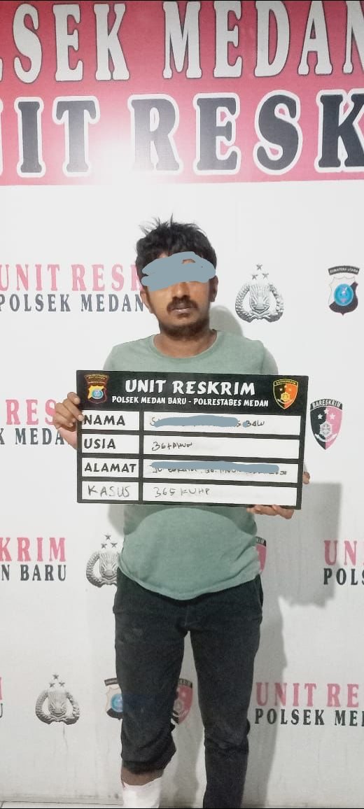 Reskrim Polsek Medan Baru Amankan Pelaku Perampokan di Kelurahan Sarirejo