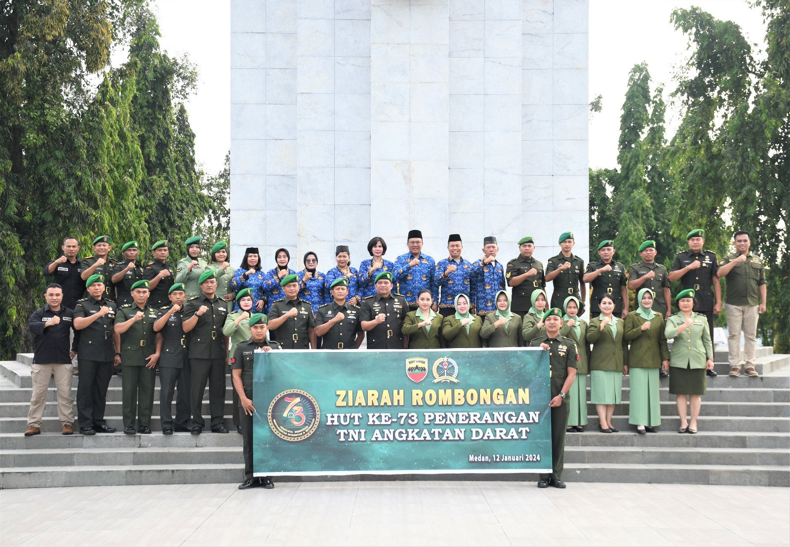 Peringati HUT ke -73 Penerangan Angkatan Darat, Pendam I/BB Melaksanakan Ziarah Rombongan