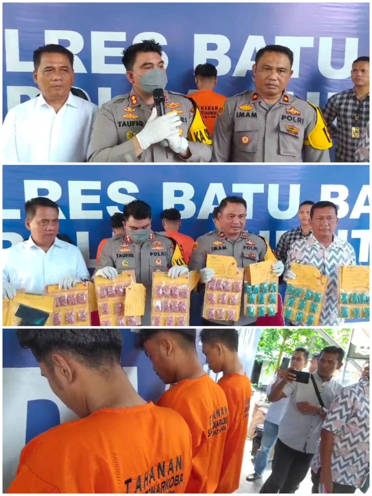 Polres Batubara Ringkus 3 Jaringan Pengedar Ribuan Butir Ekstasi, Bandar Warga Medan Diburu