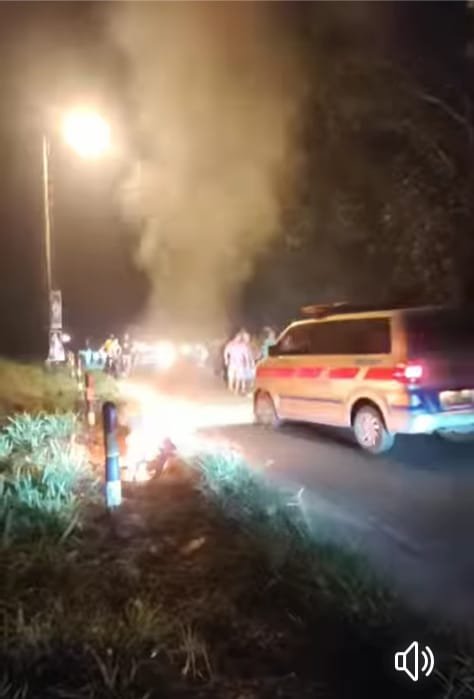 Jalan Pantai Cermin Kembali Makan Korban, Tabrakan Vega dengan Supra, 1 Tewas dan 3 Luka Berat