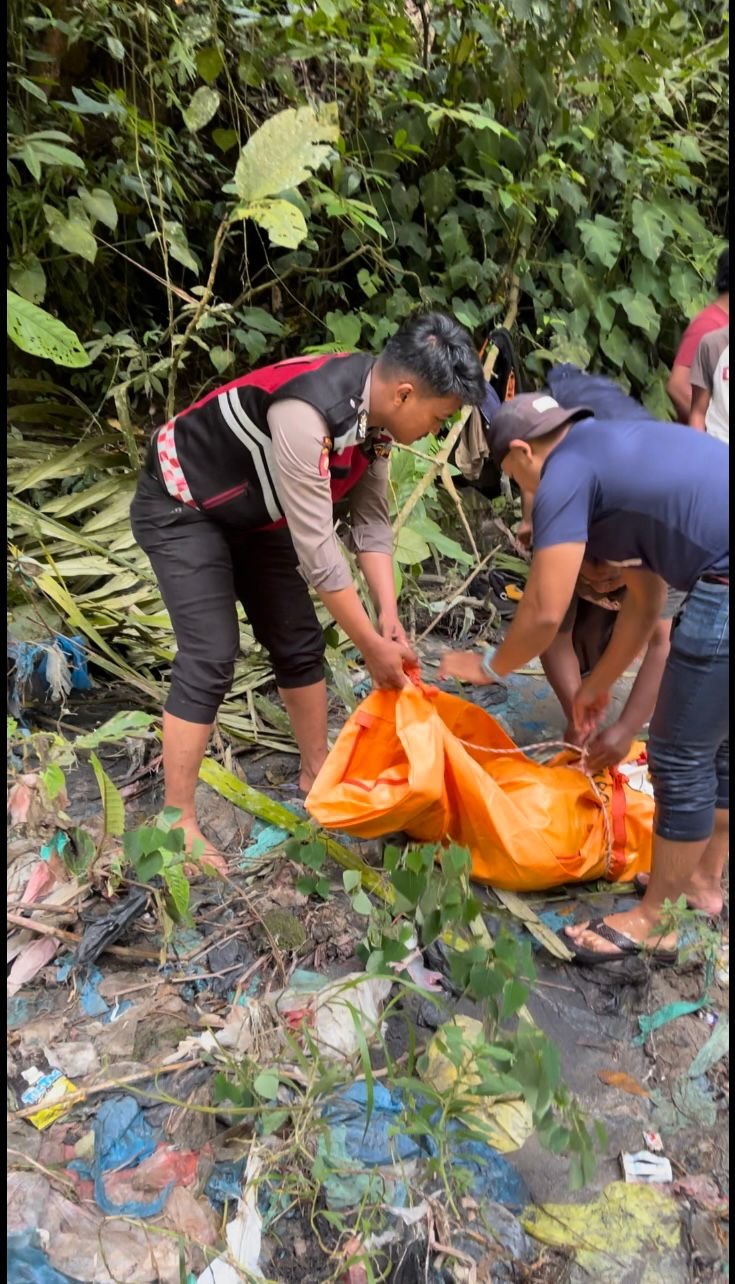 Polres Tanah Karo Evakuasi Mayat Mr. X di Sungai Lau Biang