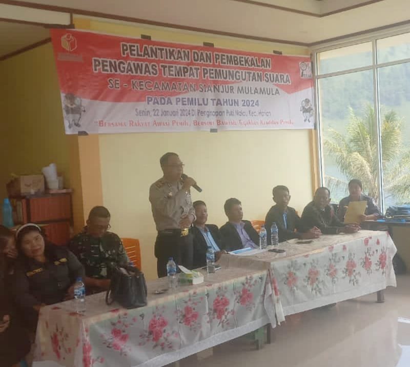 Polres Samosir Dukung Pelantikan PTPS Pemilu 2024