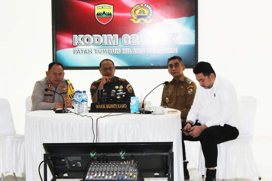 Kapolres Tanah Karo Hadiri Komsos Aparat Pemerintah Kabupaten Karo, di Kodim 0205/TK