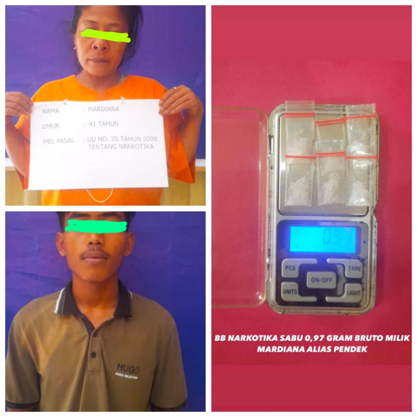 Wanita Pemilik Narkoba Diamankan Bersama Remaja,Sabu Diperoleh dari Menantu