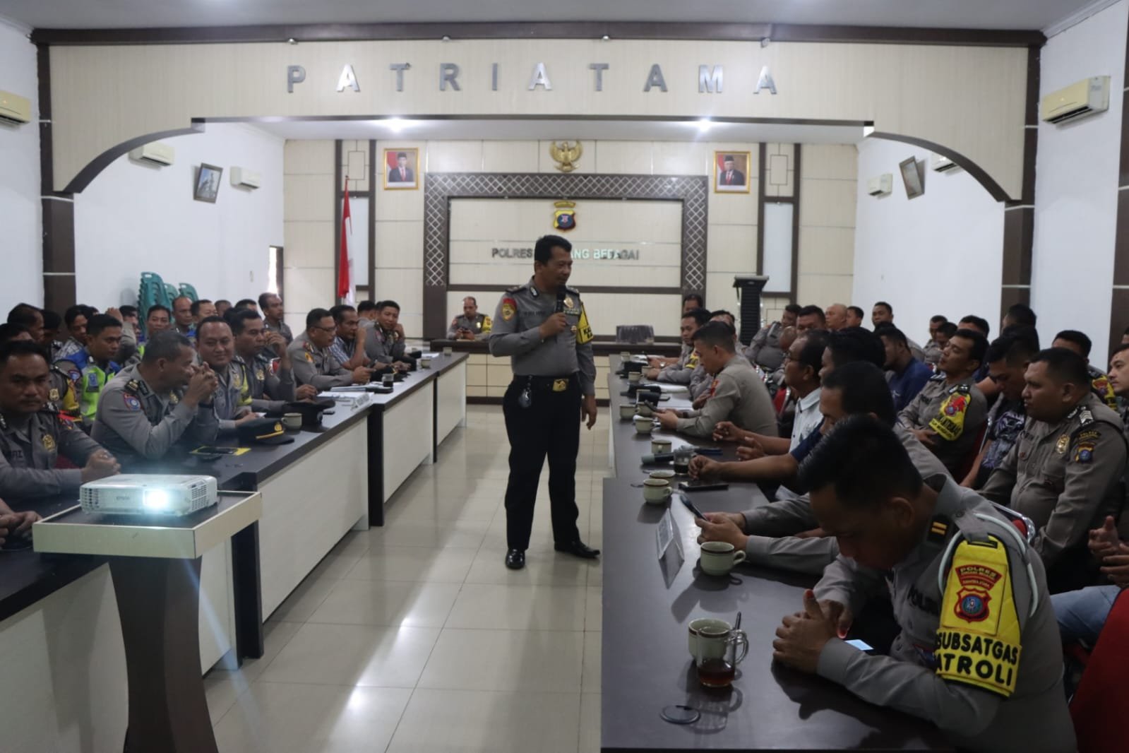 Wakapolres Sergai Pimpin Anev Personel PAM TPS, Menuju Pemilu Damai 2024