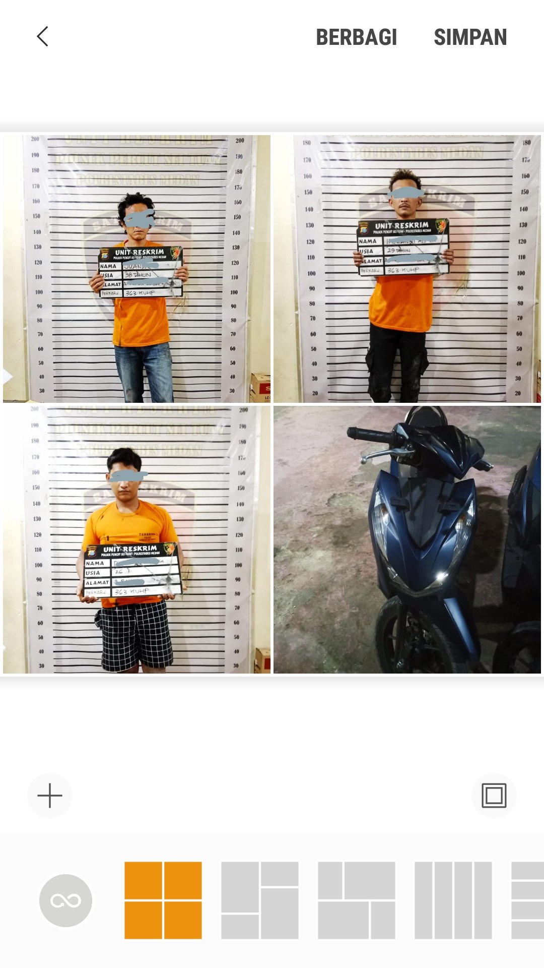 Reskrim Polsek Percut Seituan Ringkus 3 Pelaku Curanmor