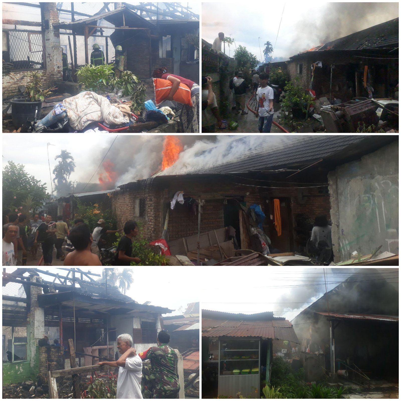 Kebakaran di Glugur Hong Hanguskan 10 Rumah, Kerugian Ditaksir Rp500 Juta