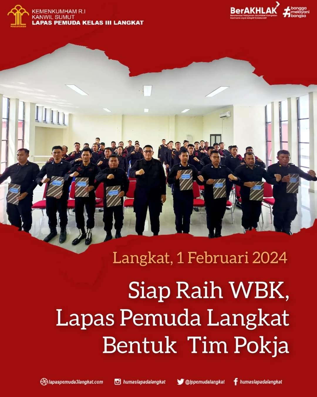 Siap Raih WBK, Lapas Pemuda Langkat Bentuk  Tim Pokja