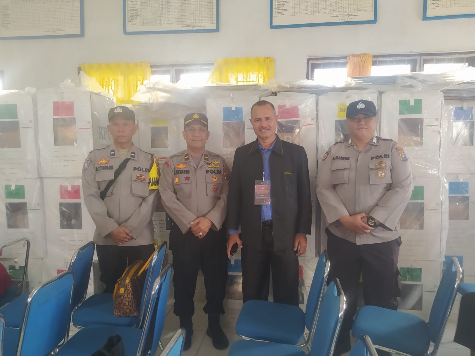 Polres Samosir Amankan Proses Rekapitulasi Hasil Pemilu 2024 Setiap Kecamatan