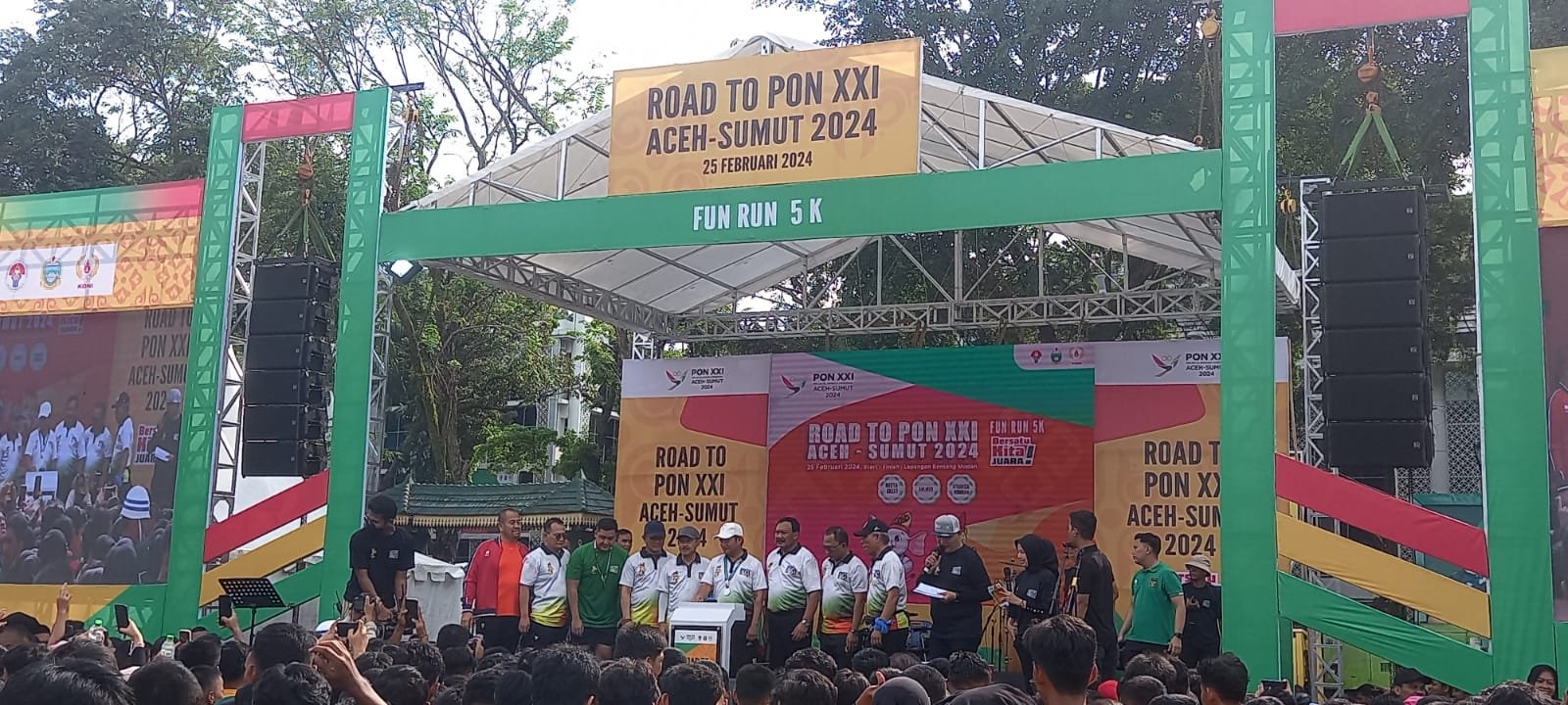 Dilepas Pj Gubsu, Puluhan Ribu Peserta Meriahkan Fun Run Road to PON XXI Aceh – Sumut 2024