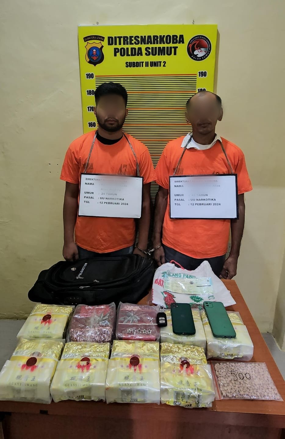 Polda Sumut Ringkus 2 Pemilik Sabu 9 Kg