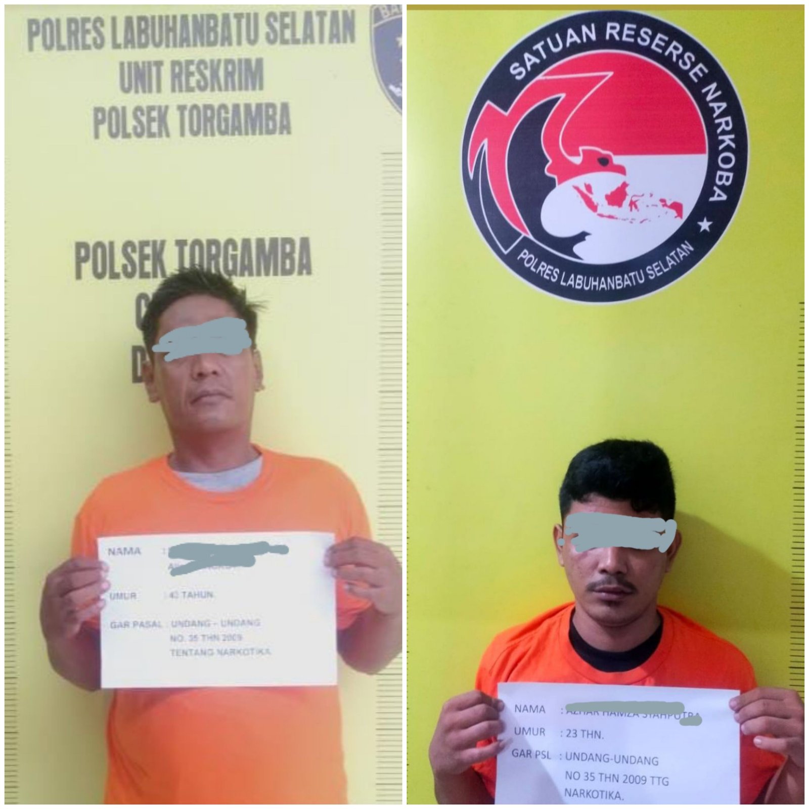 Polres Labusel Sergap Dua Pengedar Sabu, di Kota Pinang dan Torgamba