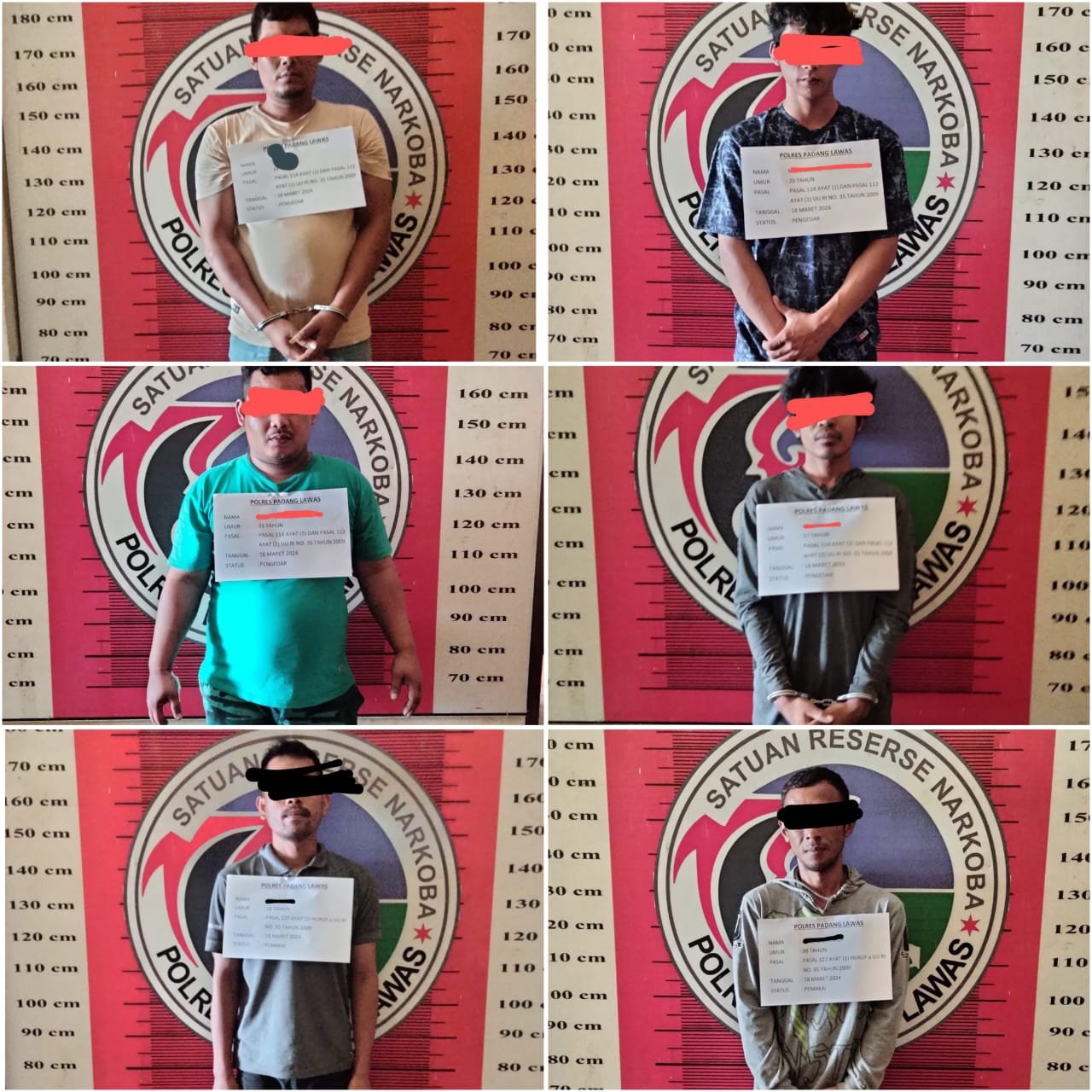 Satres Narkoba Polres Palas, Ciduk Empat Pengedar dan Dua Pemakai Sabu