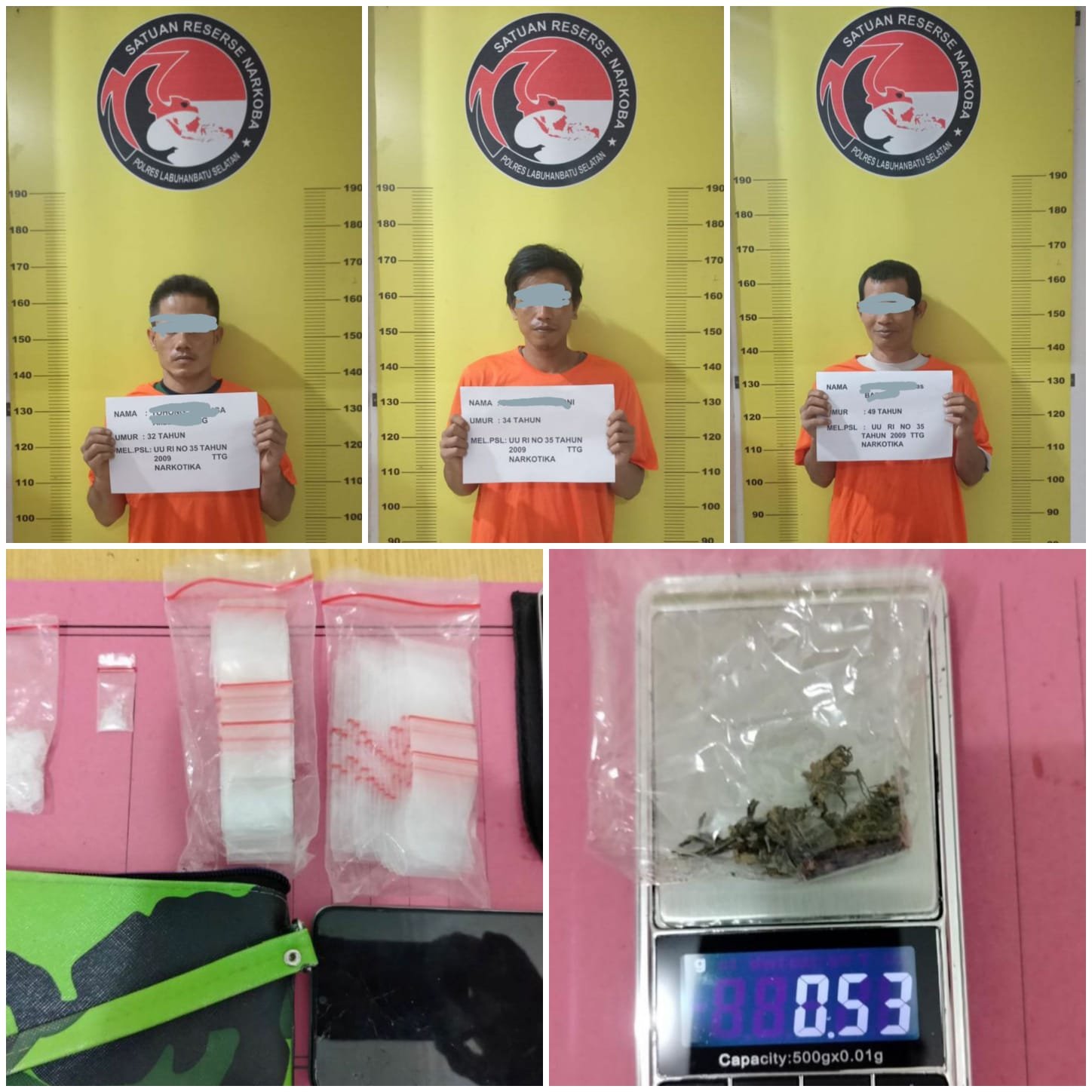 Pengedar dan Kurir Sabu Disergap Polres Labusel