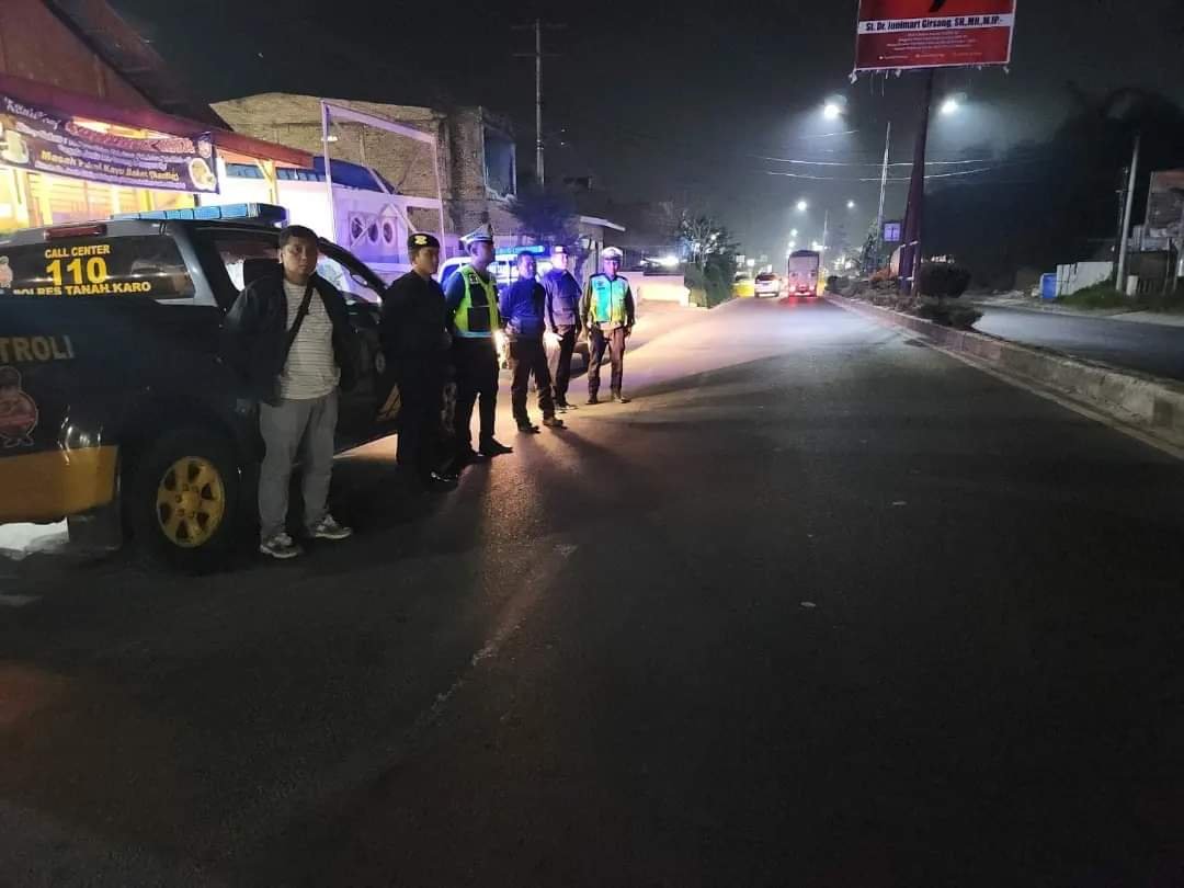 Antisipasi Gangguan Kamtibmas Pada Malam Ramadhan, Polres Tanah Karo Patroli Malam