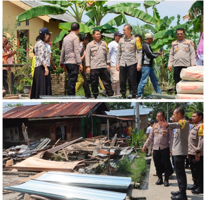 Kapolres Sergai Bantu Korban Puting Beliung di 3 Kecamatan.