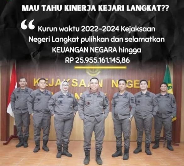 2022 -2024 Kejari Langkat Pulihkan dan Selamatkan Keuangan Negara Hingga Rp25 M Lebih, Bantah Tidak Ada Kinerja